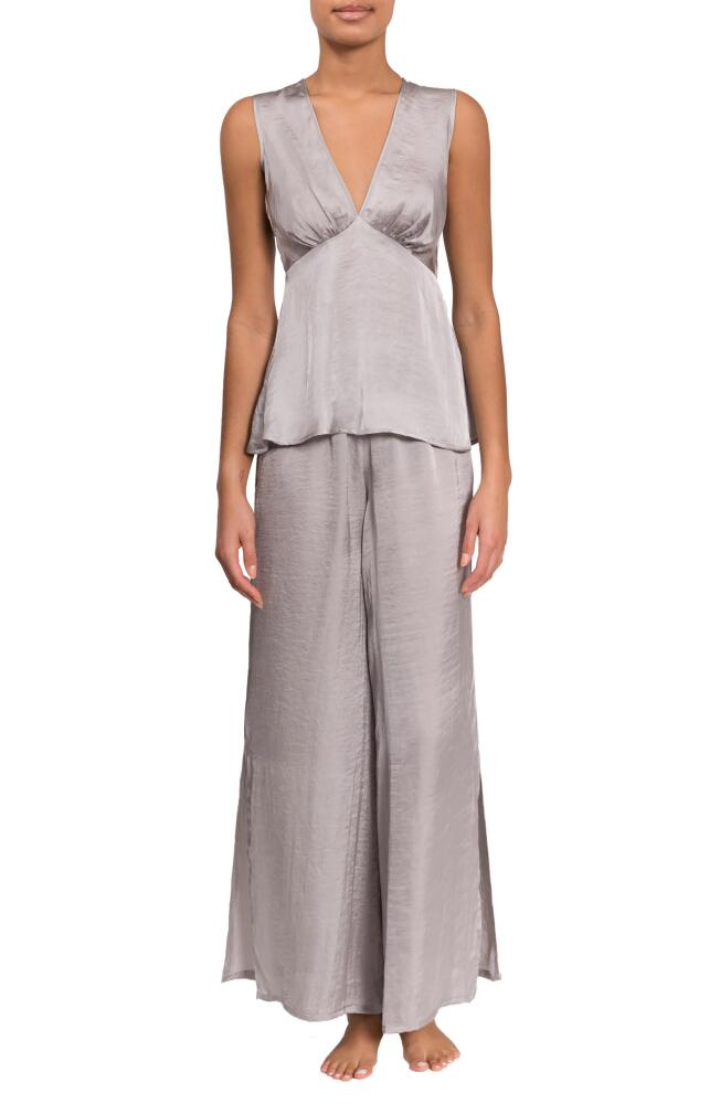 Everyday Ritual Wide Leg Satin Pajamas in Oyster Grey Cover