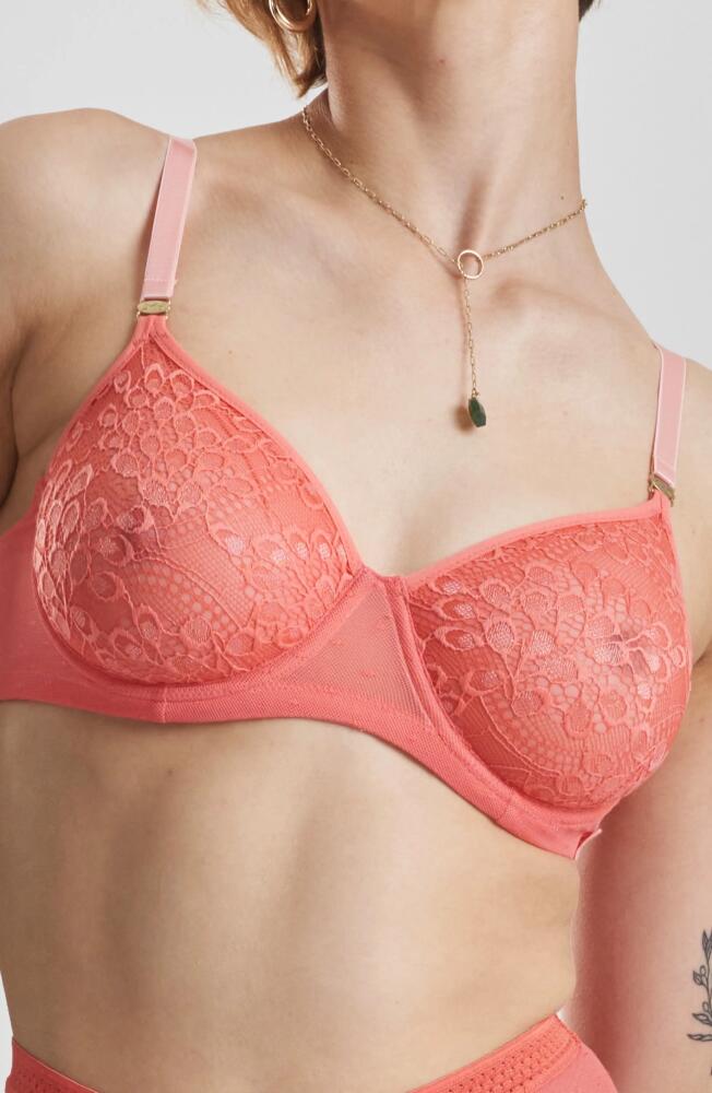 PEACHAUS Betula Recycled-Tulle Underwire Balconette Bra in Canyon Peach Cover