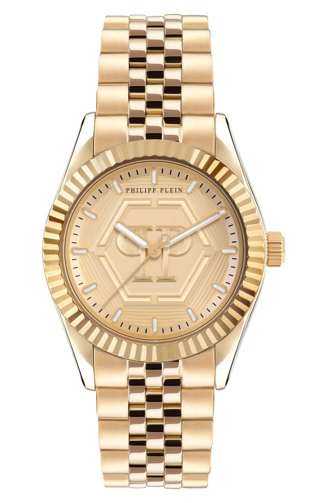 PHILIPP PLEIN Date Superlative Bracelet Watch, 38mm in Ip Yellow Gold Cover