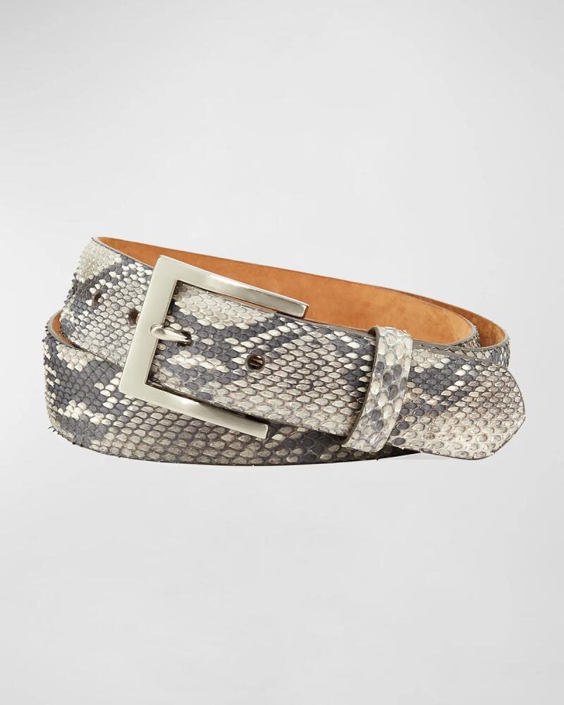 W. Kleinberg Men's Matte Python Snakeskin Belt Cover