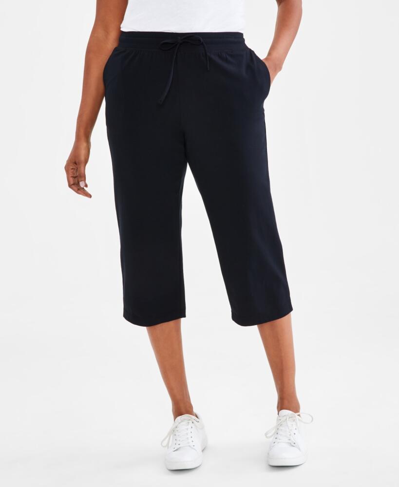 Style & Co Women's Mid Rise Capri Sweatpants, Created for Macy's - Deep Black Cover