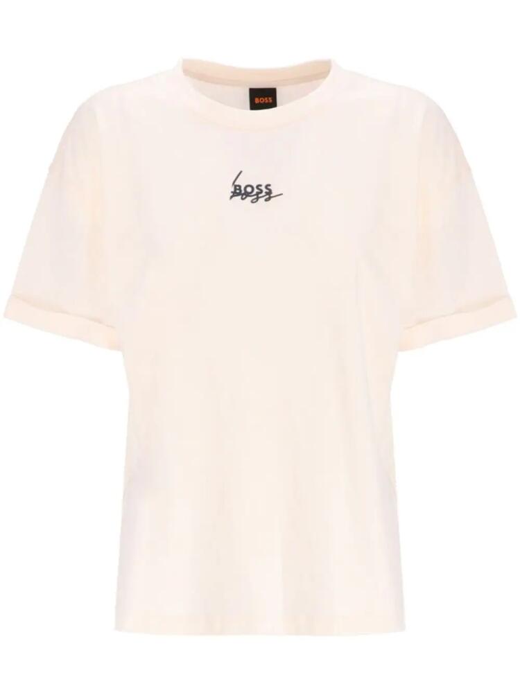 BOSS logo-print cotton T-shirt - White Cover