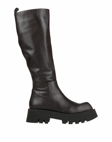 Paloma Barceló Woman Boot Dark brown Soft Leather Cover