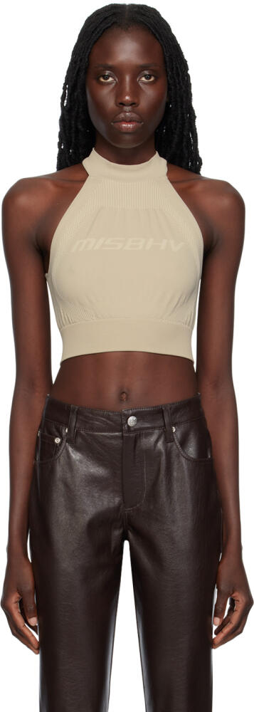 MISBHV Beige Halter Sports Bra Cover