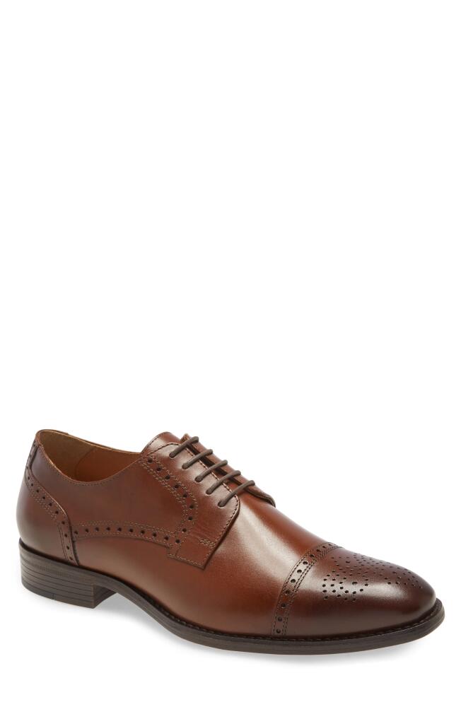 Johnston & Murphy Lewis Cap Toe Derby in Tan Cover