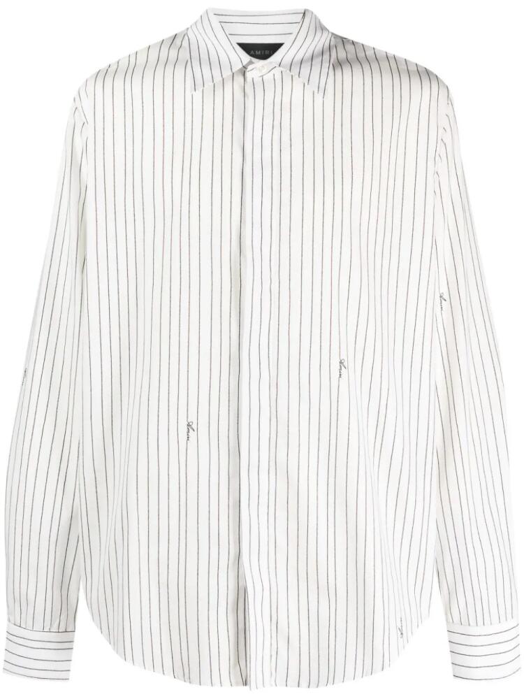 AMIRI striped long-sleeve cotton shirt - White Cover