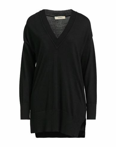 Alpha Studio Woman Sweater Black Cotton, Viscose Cover