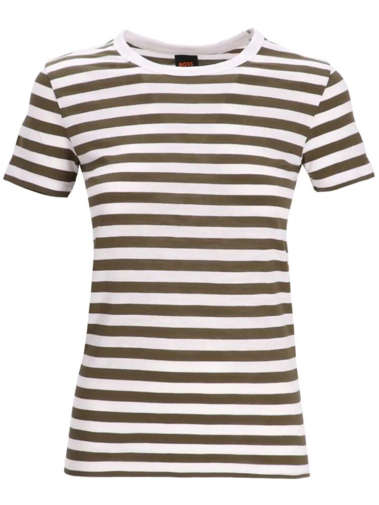 BOSS striped T-shirt - Brown Cover