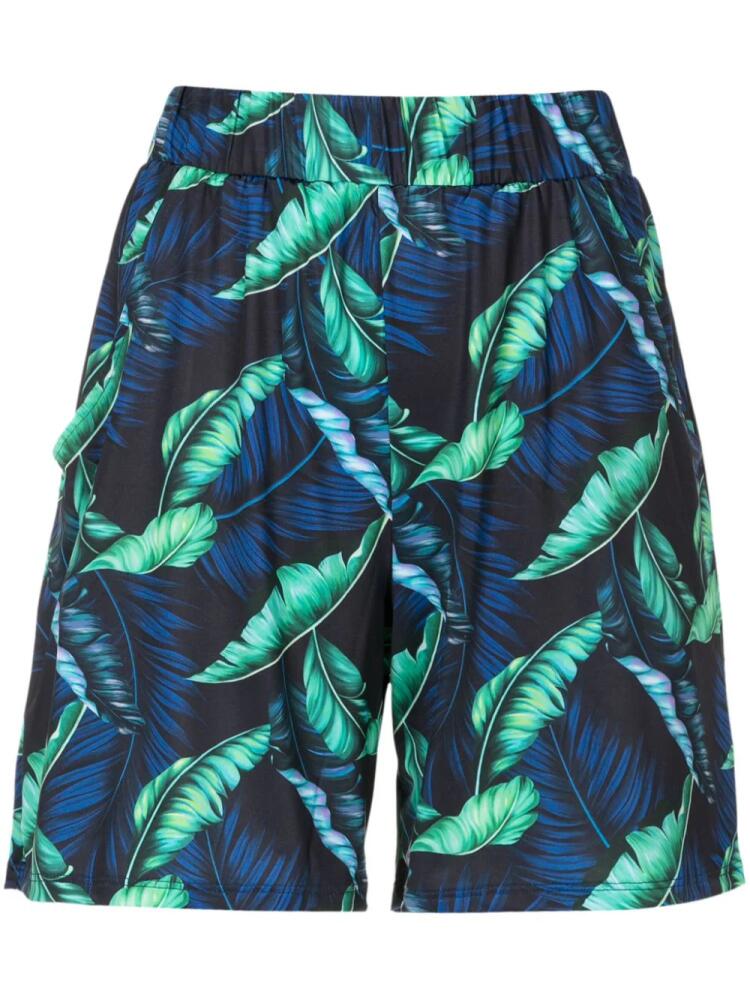 Lygia & Nanny Iara leaf-print mini shorts - Blue Cover