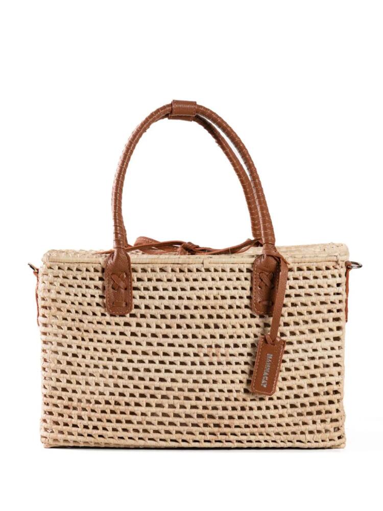 Nannacay Paula wicker tote bag - Neutrals Cover