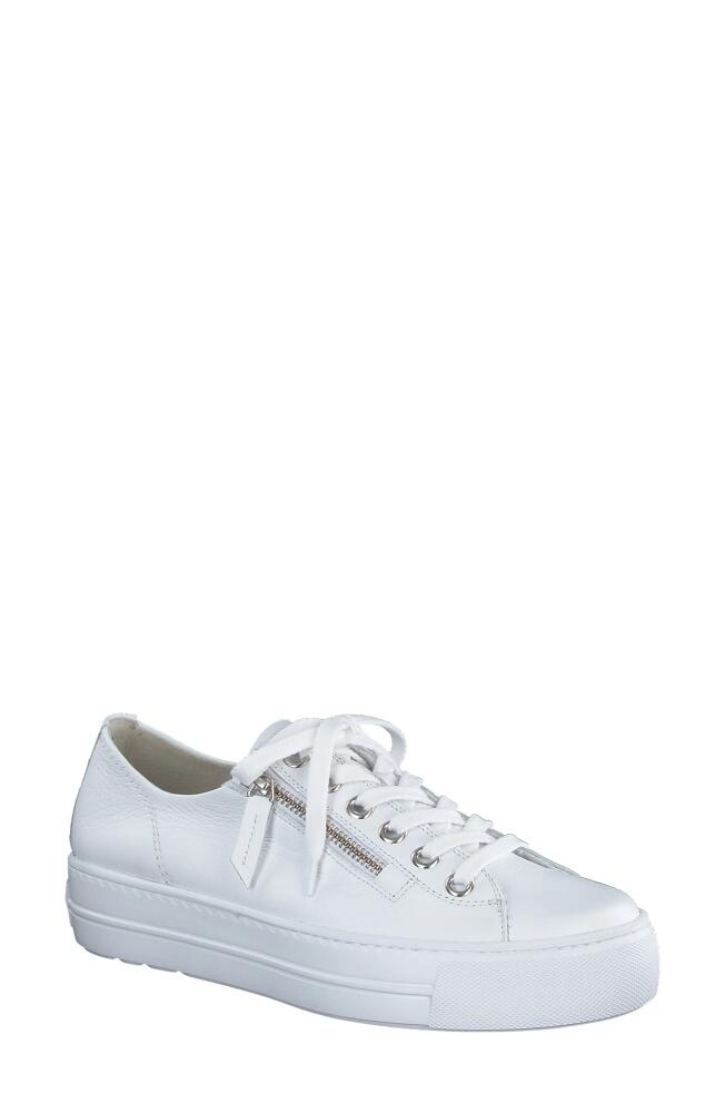 Paul Green Skylar Platform Sneaker in White Leather Cover