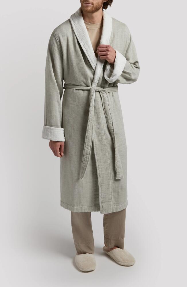 Parachute Cloud Organic Cotton & Linen Robe in Moss With Cream Cover