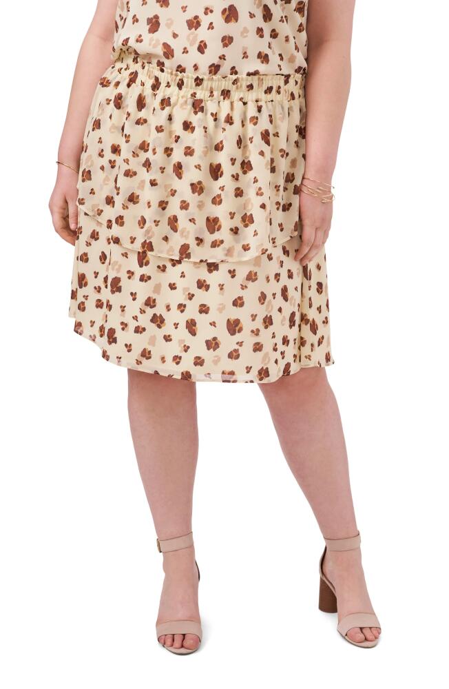 1.STATE Double Layer Skirt in Floating Leopard Cover