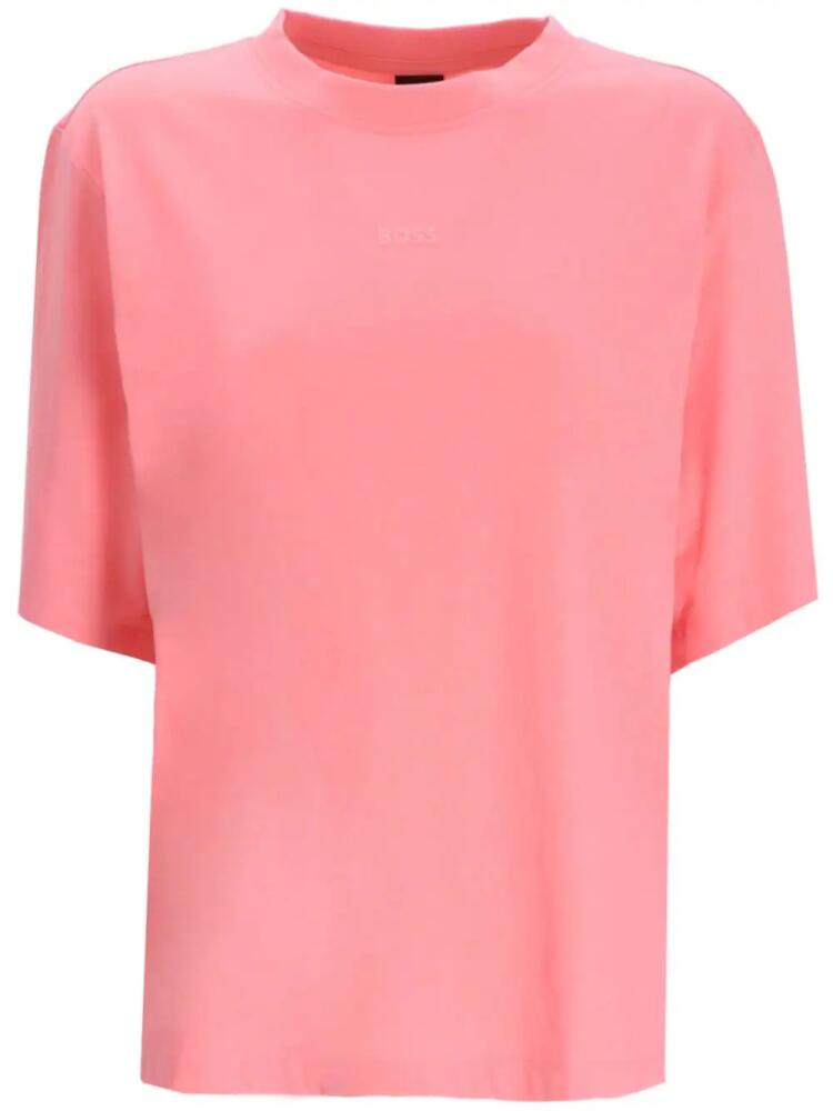 BOSS logo-embossed T-shirt - Pink Cover