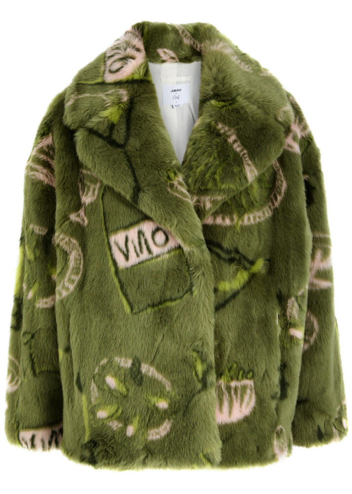 Jakke X Phoebe Boddy Rita Printed Faux fur Coat - Green Cover