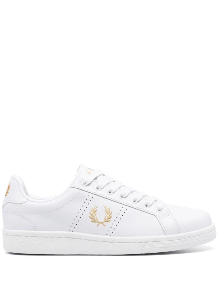 Fred Perry embroidered-logo leather sneakers - White Cover