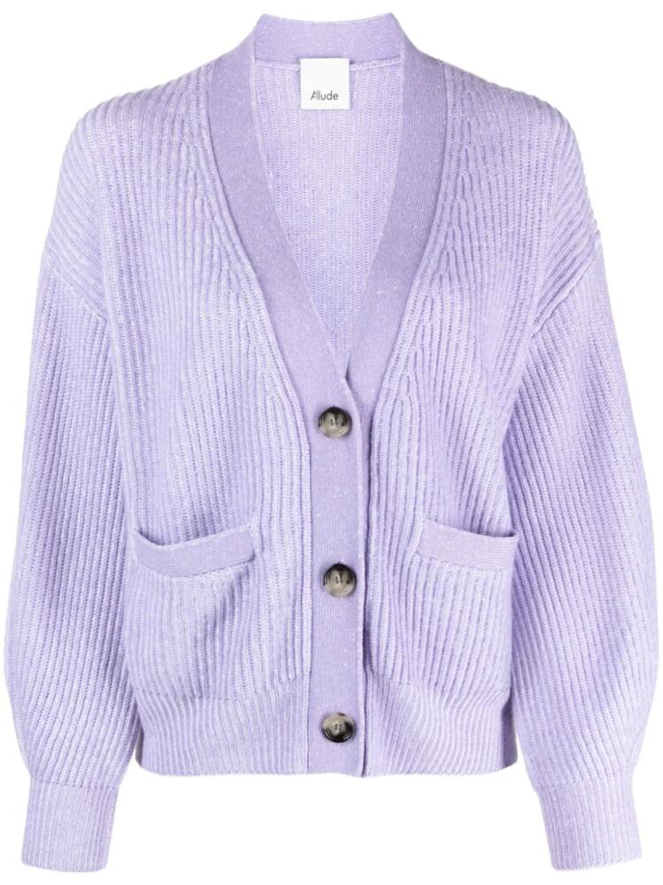 Allude V-neck cashmere cardigan - Purple Cover