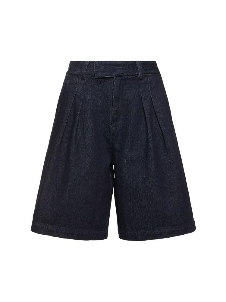 THE FRANKIE SHOP Xavier Cotton Denim Bermuda Shorts Cover