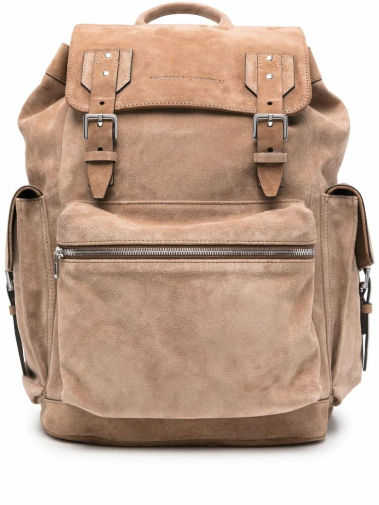 Brunello Cucinelli suede backpack - Brown Cover