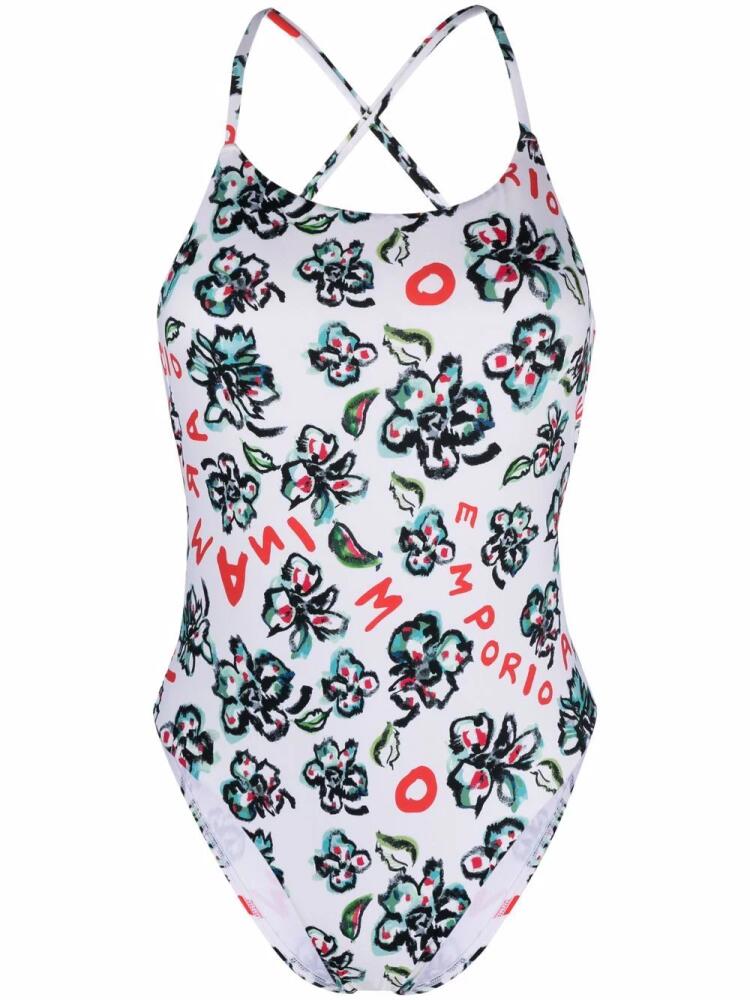 Emporio Armani floral-print swimsuit - White Cover