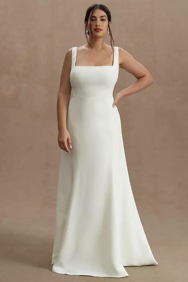 Jenny by Jenny Yoo Portia Square-Neck Fit & Flare Crepe Wedding Gown Cover