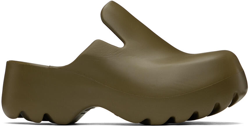 Bottega Veneta Khaki Flash Clogs Cover