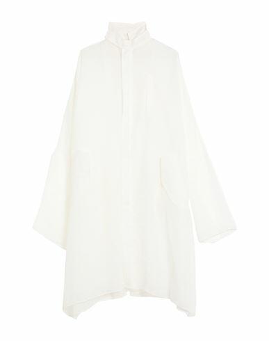 Maison Margiela Woman Overcoat & Trench Coat White Polyester, Silk Cover