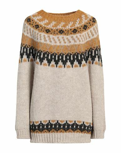 Stefanel Woman Sweater Beige Polyester, Alpaca wool, Wool, Metallic fiber Cover