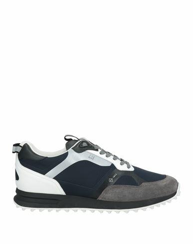 Dunhill Man Sneakers Midnight blue Leather, Textile fibers Cover