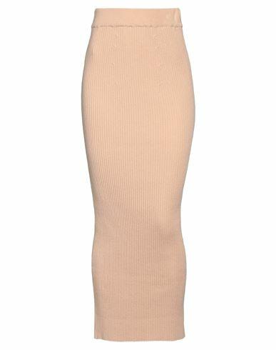 Soallure Woman Maxi skirt Beige Cotton, Acrylic Cover