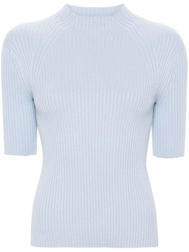 Maje ribbed short-sleeve jumper - Blue Cover