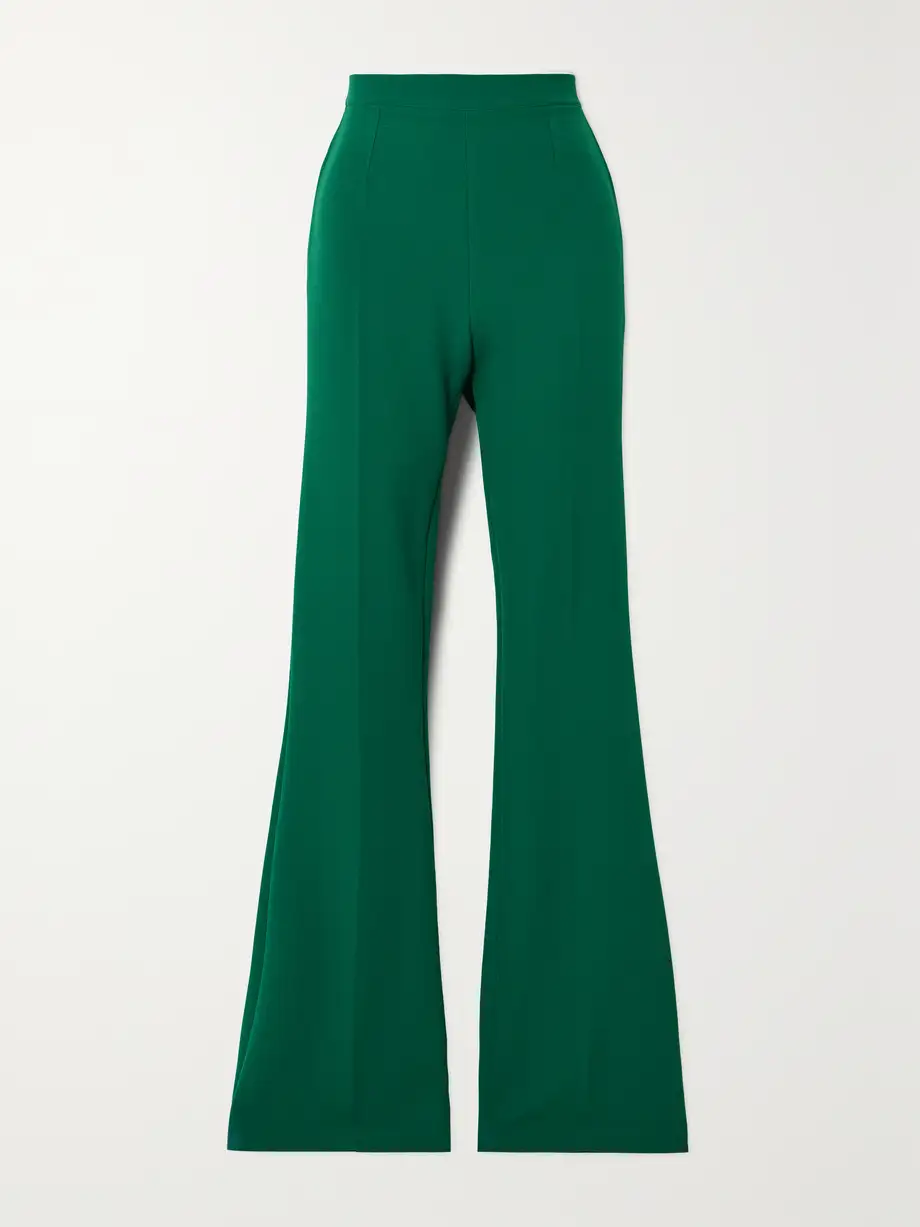 Safiyaa - Alexa Stretch-crepe Flared Pants - Green Cover