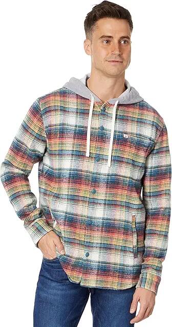 Quiksilver Briggs Hooded Flannel (Mineral Red Briggs Flannel) Men's Clothing Cover