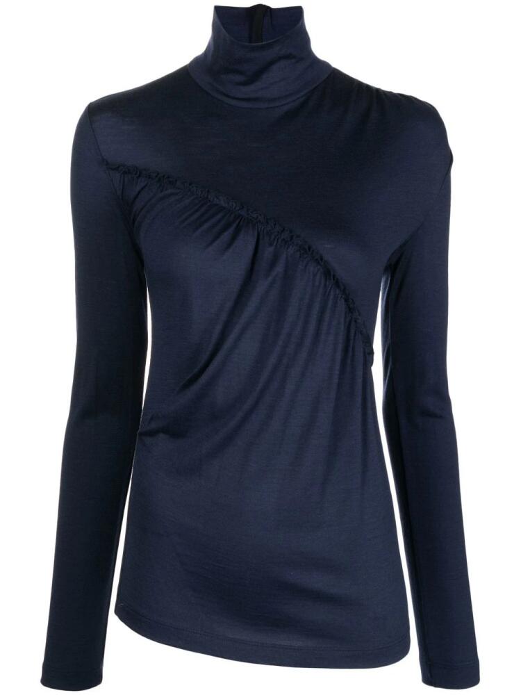 Dice Kayek high-neck long-sleeve top - Blue Cover