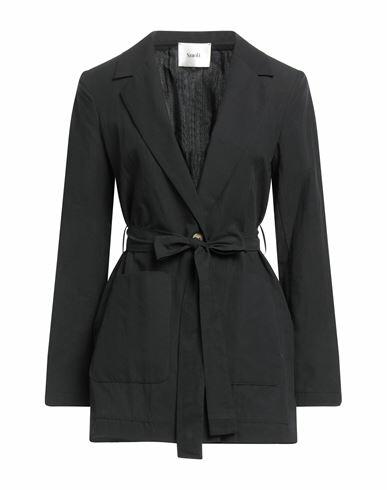 Suoli Woman Blazer Black Cotton, Hemp Cover