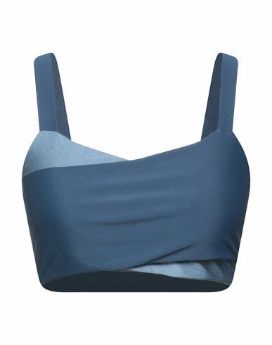 Lanston Sport Woman Top Slate blue Polyamide, Lycra Cover