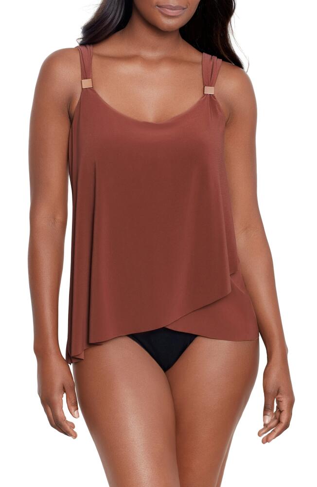 Miraclesuit Razzle Dazzle Underwire Tankini Top in Tamarind Brown Cover