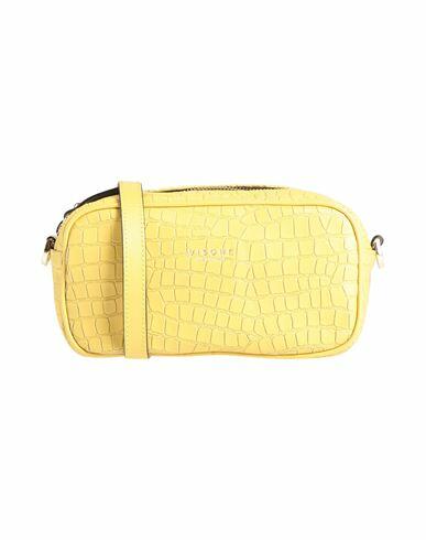 Visone Woman Cross-body bag Yellow Calfskin Cover