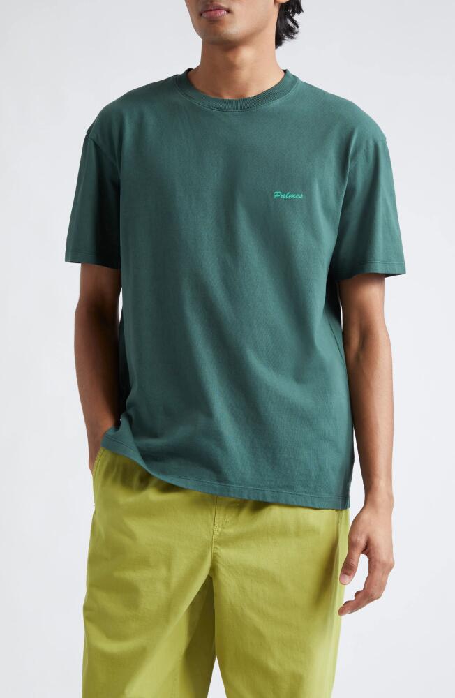 PALMES Cotton Logo T-Shirt in Dark Green Cover