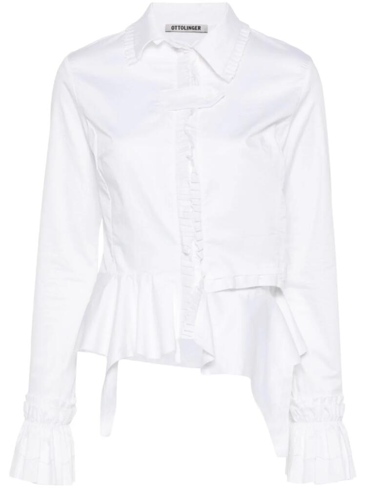 Ottolinger ruffled asymmetric cotton blouse - White Cover