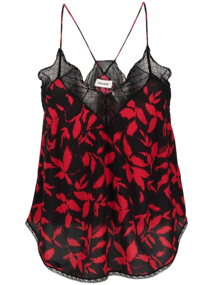 Zadig&Voltaire Christy leaf-print tank top - Black Cover