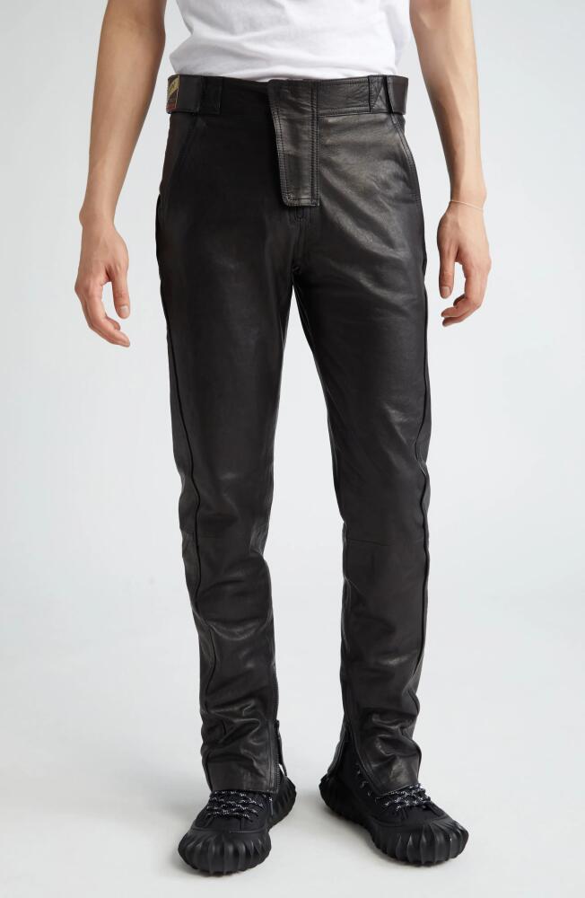 Martine Rose Gender Inclusive Paneled Leather Pants in Black Cover