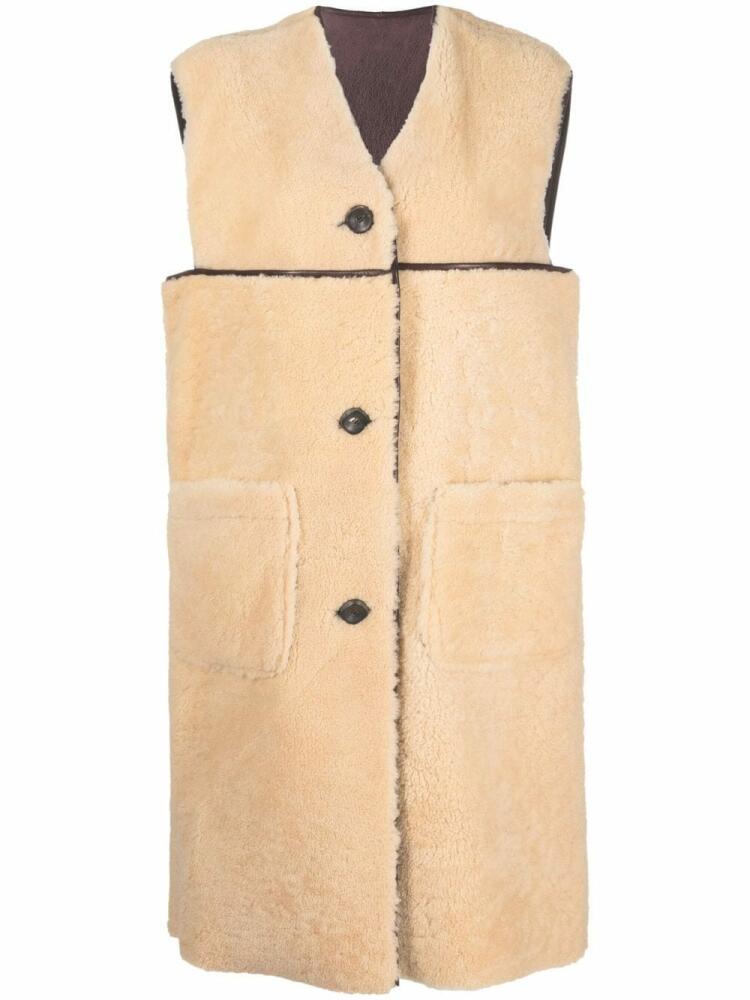 Marni reversible furry waistcoat - Neutrals Cover