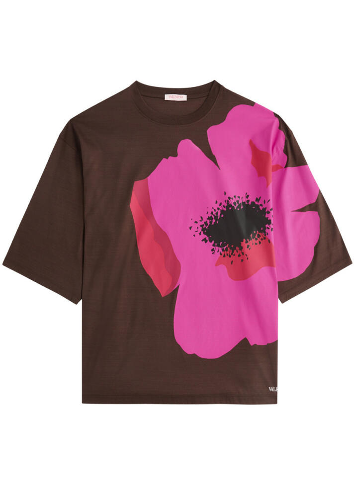 Valentino Printed Cotton T-shirt - Brown Cover