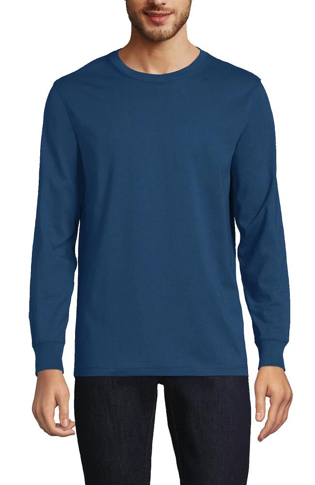 Lands' End Super-T Long Sleeve T-Shirt in Evening Blue Cover