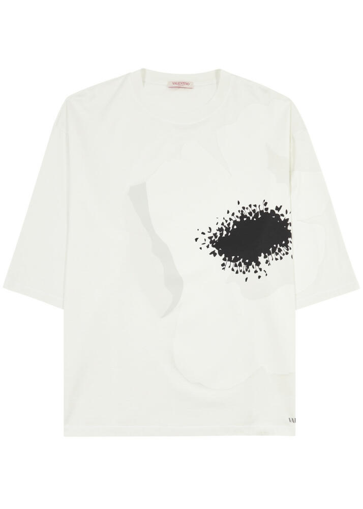 Valentino Printed Cotton T-shirt - White Cover