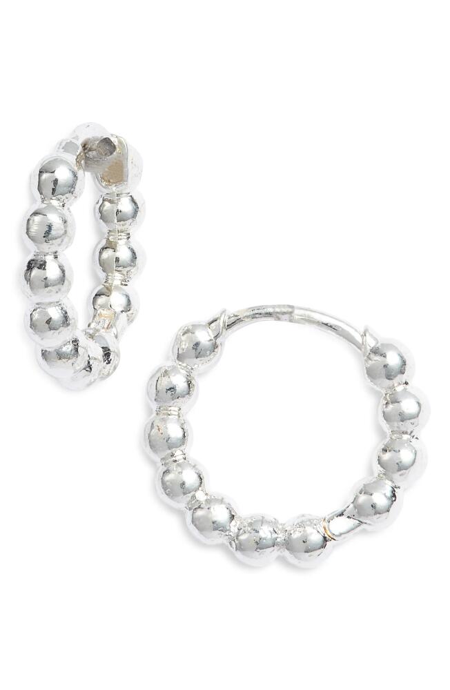 Estella Bartlett Beaded Mini Huggie Hoop Earrings in Silver Cover