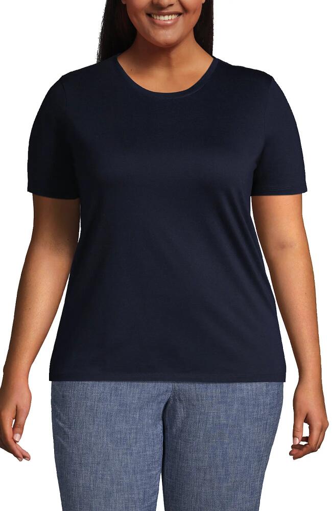 Lands' End Plus Size Relaxed Supima Cotton Crew Neck T-Shirt in Radiant Navy Cover