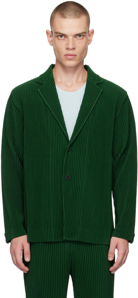 HOMME PLISSÉ ISSEY MIYAKE Green Tailored Pleats 1 Blazer Cover