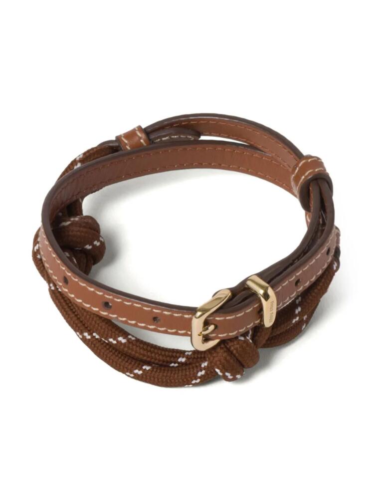 Miu Miu wrap-around leather bracelet - Brown Cover